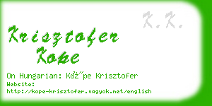 krisztofer kope business card